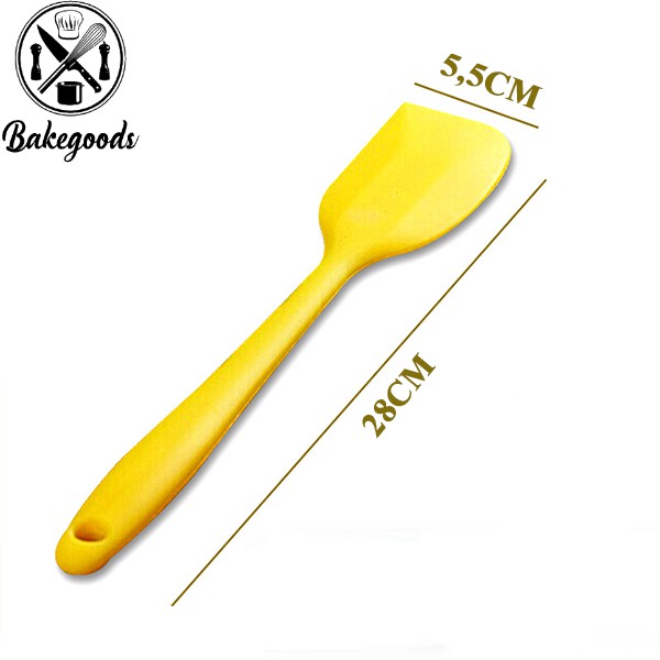 Spatula phới vét bột, phới dẹt silicon đúc liền khối, lõi thép chắc chắn, dày dặn cứng cáp - Dụng cụ làm bánh