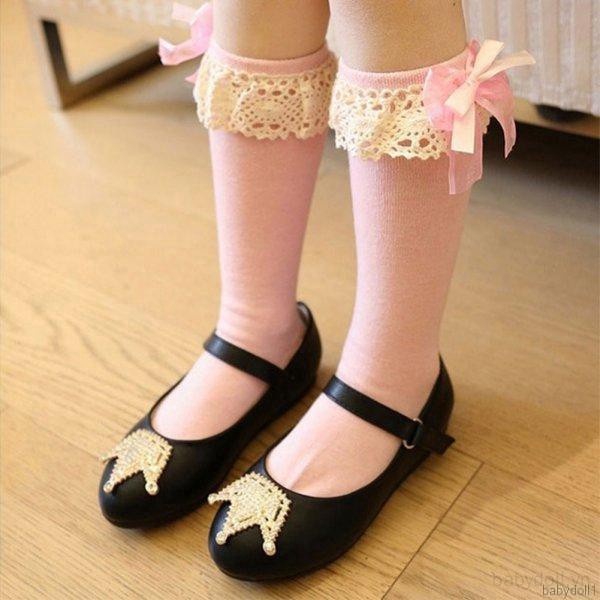 Vớ Cao Tới Gối Đính Nơ Dễ Thương Cho Bé Gái