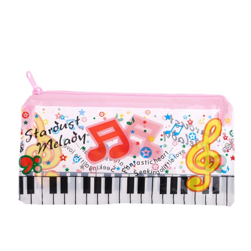 Túi Đựng Bút Bằng Nhựa Trong Suốt Hình Đàn Piano Âm Nhạc Độc Đáo