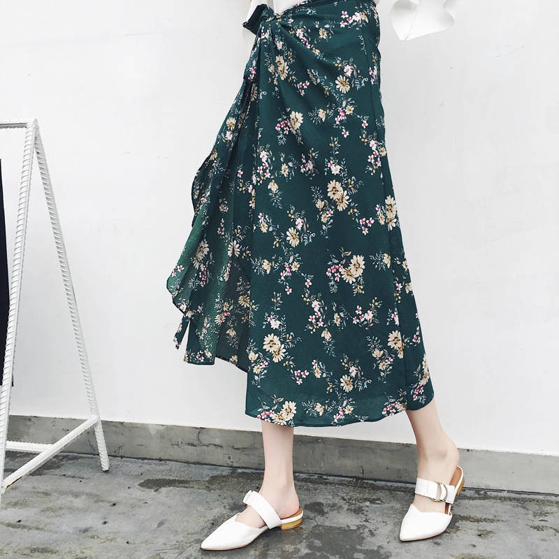 ONE PIECE Chân Váy Voan Lưng Cao In Họa Tiết Vintage Cho Nữ | BigBuy360 - bigbuy360.vn