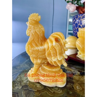 Tượng gà đá ngọc hoàng long vip đẹp có kiểm định 20cm