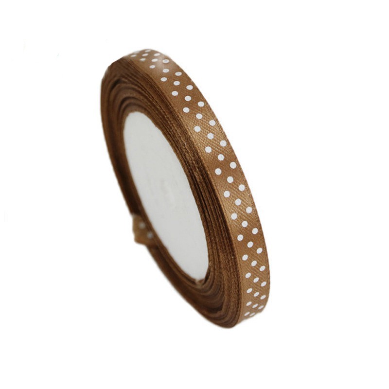 Cuộn Dây Ruy Băng Chấm Bi 10mm 25 yards In Họa Tiết Hoạt Hình Trang Trí Quà Cưới