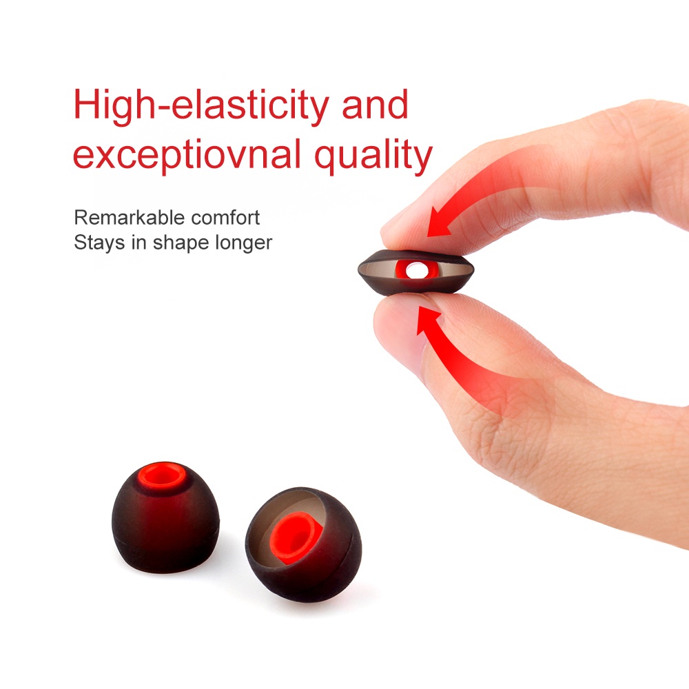 Set 3 Cặp Vòng Đệm Cao Su Silicone Bọc Tai Nghe Nhét Tai Chống Ồn Thoải Mái Size S M L