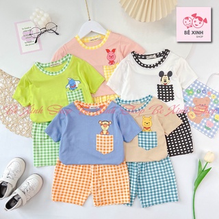 Quần Áo Bộ Cộc Ngắn Tay Cho Em Bé Trai Bé Gái Minky Mom  Đồ Bộ Minky Mom Cộc Tay Bé Trai Gái ThunLạnh TÚICARO