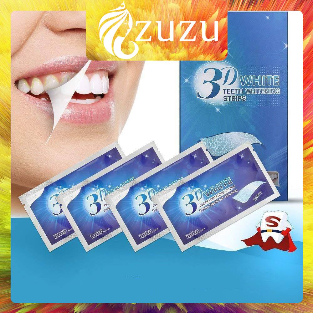 Miếng dán trắng răng tiện lợi 3D White Teeth Whitening Strips zuzu cosmetic ZUZU