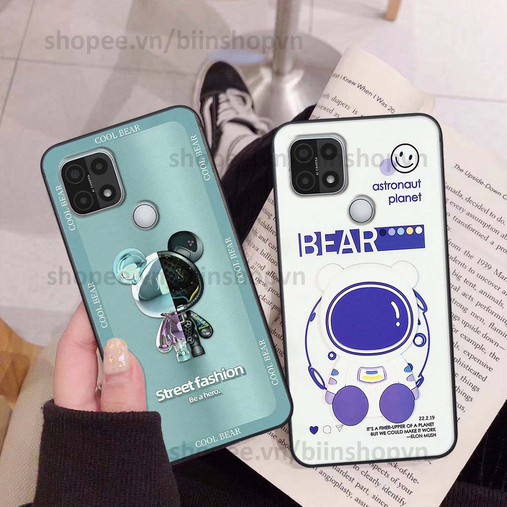 Ốp Oppo A15 / A15s hình gấu bear brick đẹp độc lạ, thời trang, cá tính