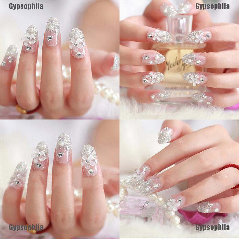 Bộ Móng Tay Giả Đính Hạt 3D Trang Trí Nghệ Thuật