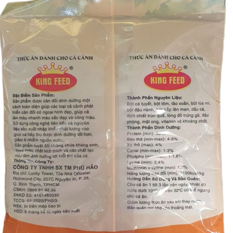 cám cá cảnh kingfeed, cám cá koi,cá vàng, cá ba đuôi 500g