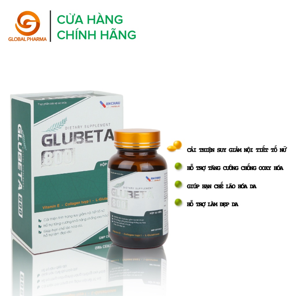 Viên uống hồi xuân sâm tố nữ Glubeta 800 An Châu cải thiện tình trạng suy giảm nội tiết tố nữ làm trắng sáng da