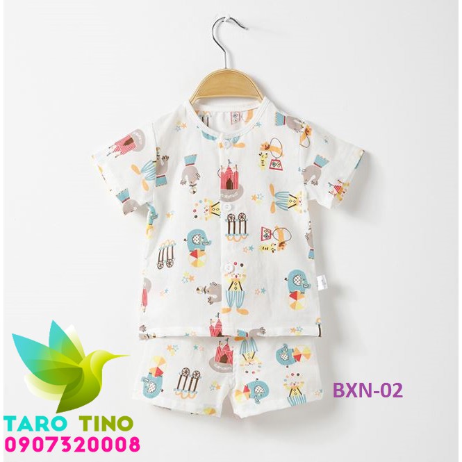 Bộ mặc nhà vải xô Nhật 100% cotton cực xinh yêu cho các bé