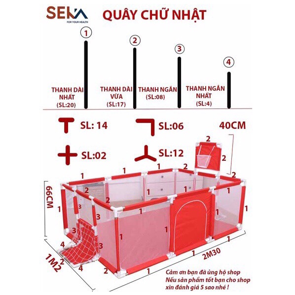 Quây Cũi Nhà Bóng Cho Bé, Quây Khung Gỗ Cao Cấp Bền Đẹp, Chắc Chắn, Tặng Khung Bóng Rổ Cho Bé Chơi Vận Đông