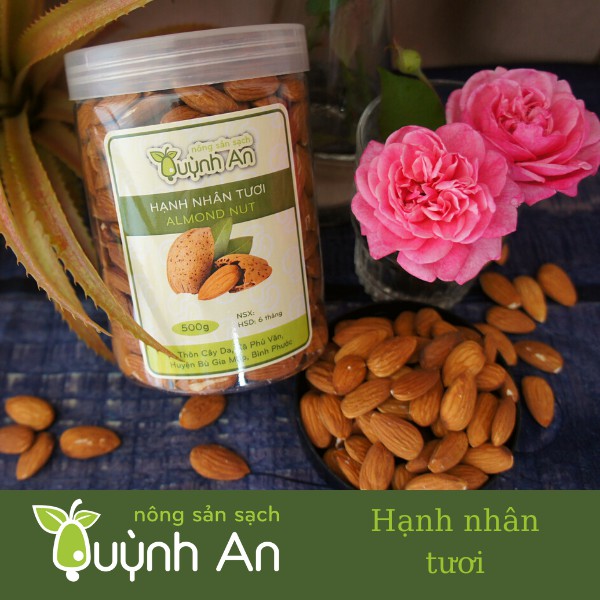 Hạnh Nhân Tươi NK Mỹ Làm Bánh , Nấu Sữa , Rang (500g)- chuẩn vị, không chất bảo quản- Nông sản sạch Quỳnh An