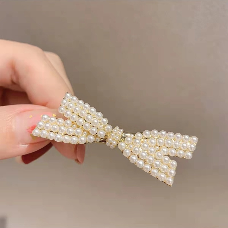 Kẹp Tóc Bên Hông Đính Ngọc Trai Giả Thời Trang Hàn Quốc Cổ Điển Cá Tính Dành Cho Bạn Gái