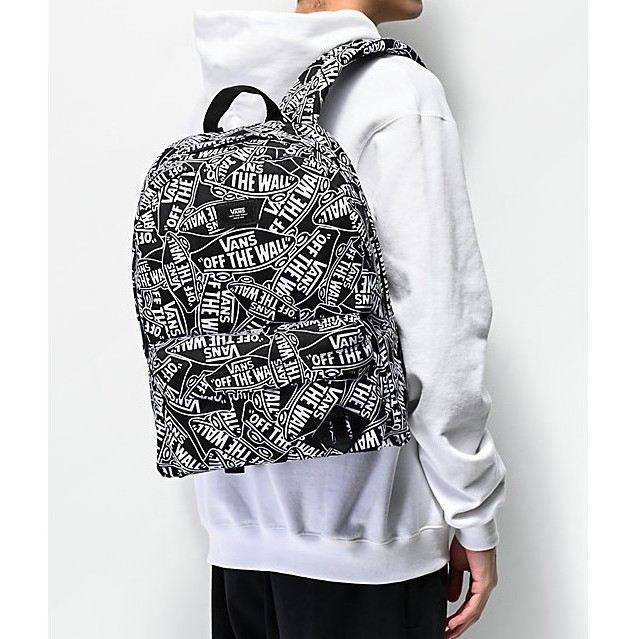 Balo đi học Nam Nữ Trắng Đen Chống Nước  -  Balo Vansss Old Skool III Off The Wall Black/ White Backpack