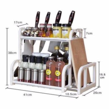 Kệ Nhà Bếp 2 Tầng Tiện Ích Đựng Gia Vị Kèm Vát Dao Tashuan TS3623 - kệ gia vị tiện dụng đựng đồ chữ H