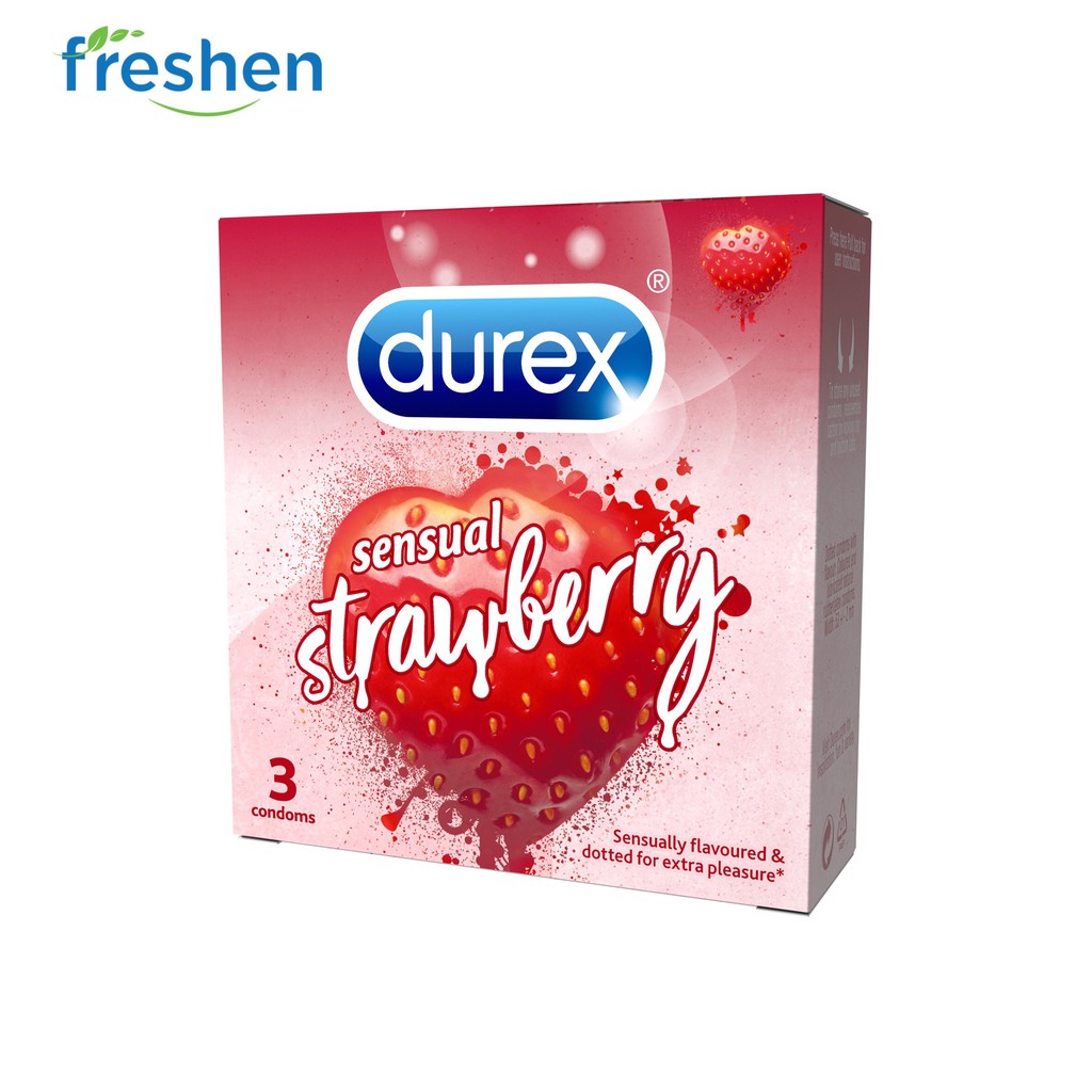 Bao cao su Durex Sensual Strawberry (3 bao/hộp)