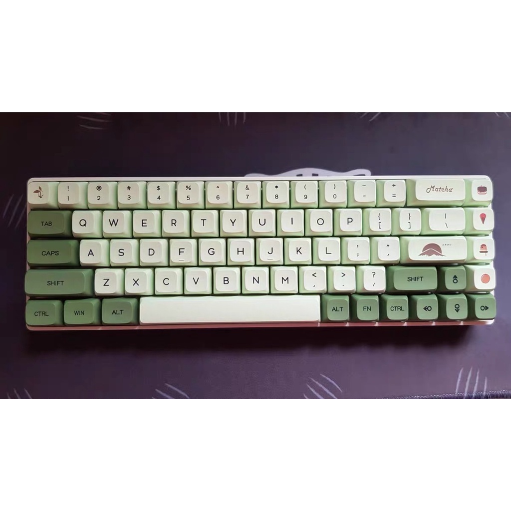Keycap bàn phím phong cách đồ ăn siêu cute Dry Martini XDA cao độ PBT 124 phím