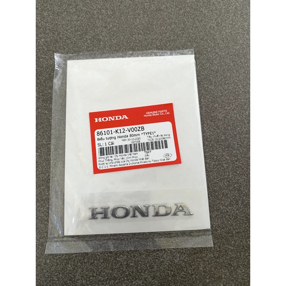 TEM LOGO HONDA NỔI 3D màu đỏ màu trắng hàng chính hãng 86101K12V00ZA 86101K12V00ZB