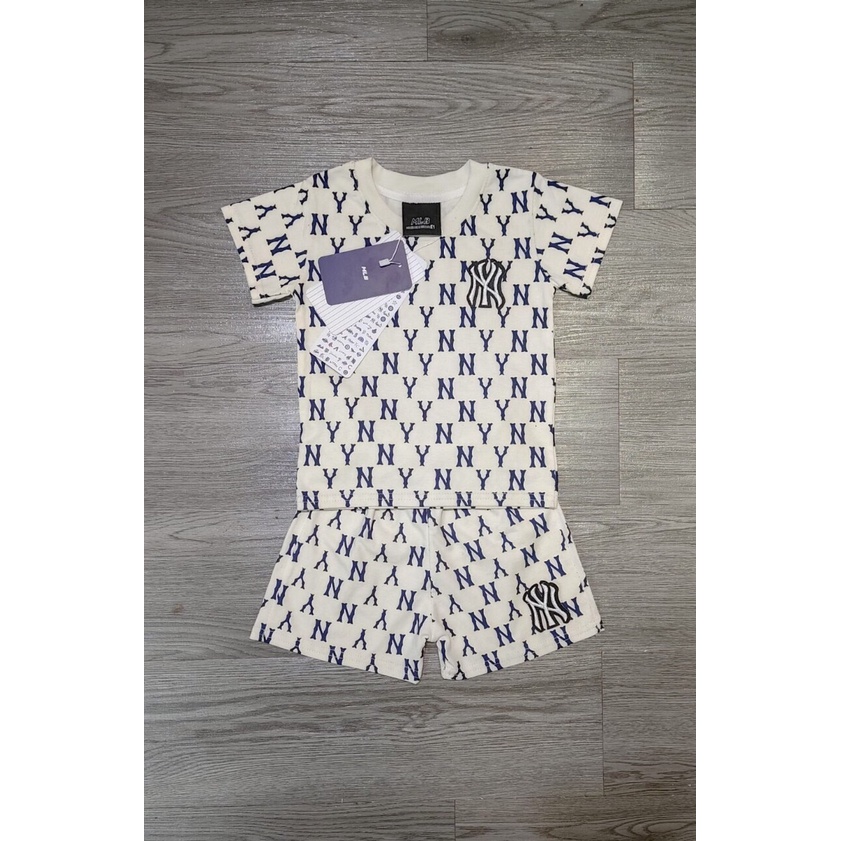 Quần áo cộc tay bé trai, bé gái, bộ đồ cộc tay M..L.B xuất dư họa tiết N..Y thêu xịn cho bé