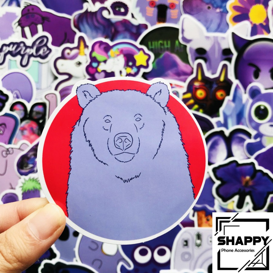 Sticker Dán Purple Life PVC Chống Thấm Nước | Dán Laptop - Nón Bảo Hiểm - Xe - Vali [Shappy Shop]