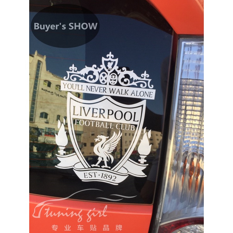 Miếng Dán Phản Quang Hình Liverpool Trang Trí Kính Chắn Gió Xe Hơi / Xe Máy / Laptop