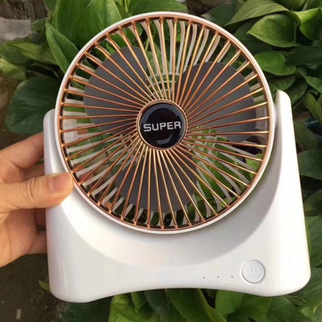 Quạt Tích Điện  SUPER FAN 💥FreeShip💥 Quạt Để Bàn Với 3 Cấp Độ Gió Siêu Mát Tiện Ích Để Bàn Cầm tay,Để Trên Ô Tô.