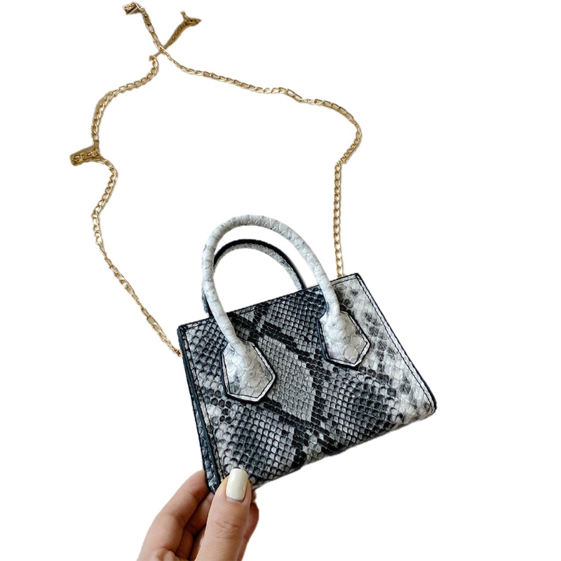 Túi Đeo Chéo Da PU Hình Vuông Mini In Họa Tiết Da Rắn Dành Cho Nữ