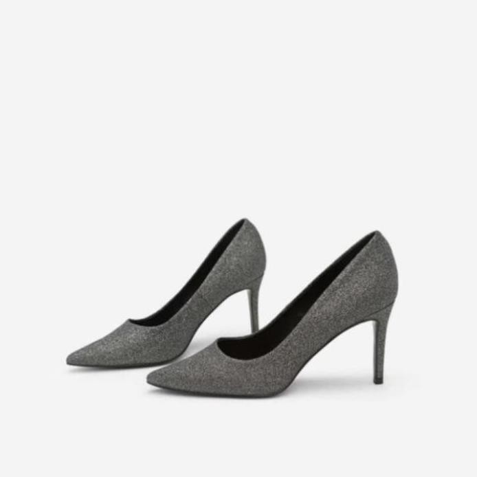 [Sale 3/3]Mới về Vascara - Giày Cao Gót Mũi Nhọn Sequin - Màu Xám Khói Đậm [Chất lượng] P09 : _