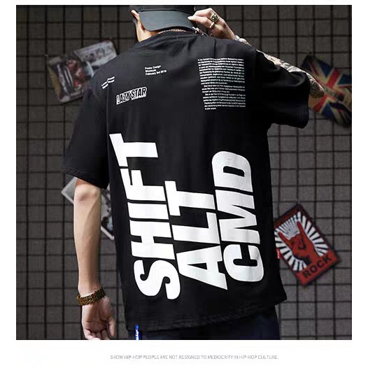 Áo thun unisex oversize tay lỡ DHL thun nam nữ form rộng oversize phong cách ulzzang tee basic