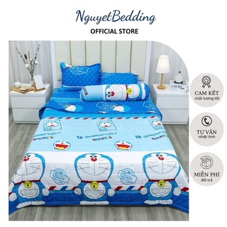 Set 5 món Chăn hè thu trần bông poly cotton mẫu Doremon ngộ nghĩnh - NguyetBedding
