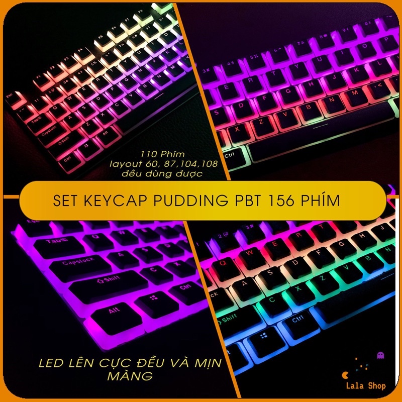 [FREESHIP] Set Bộ Keycap Pudding PBT 110 Phím Xuyên Led Cực Rẻ