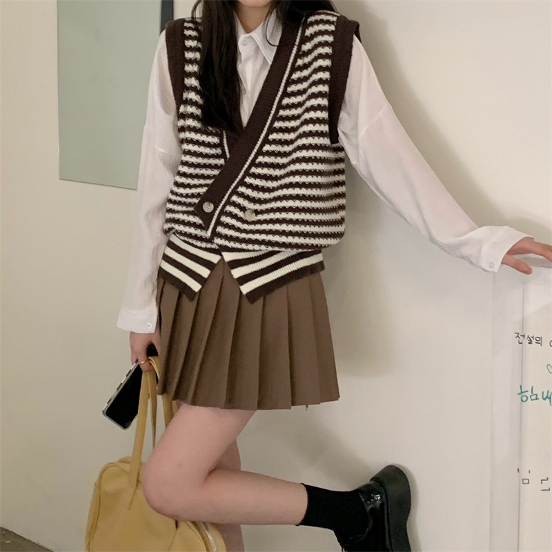 Chân váy tennis trơn học sinh Hàn Quốc, Chân váy xếp ly dáng ngắn 2 size S, M