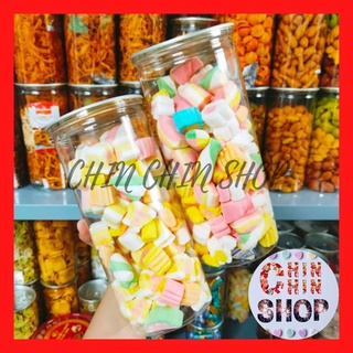 Kẹo bông gòn Marshmallow đủ vị lon 250g, xốp mềm, dẻo thơm - ĂN VẶT CHIN CHIN.