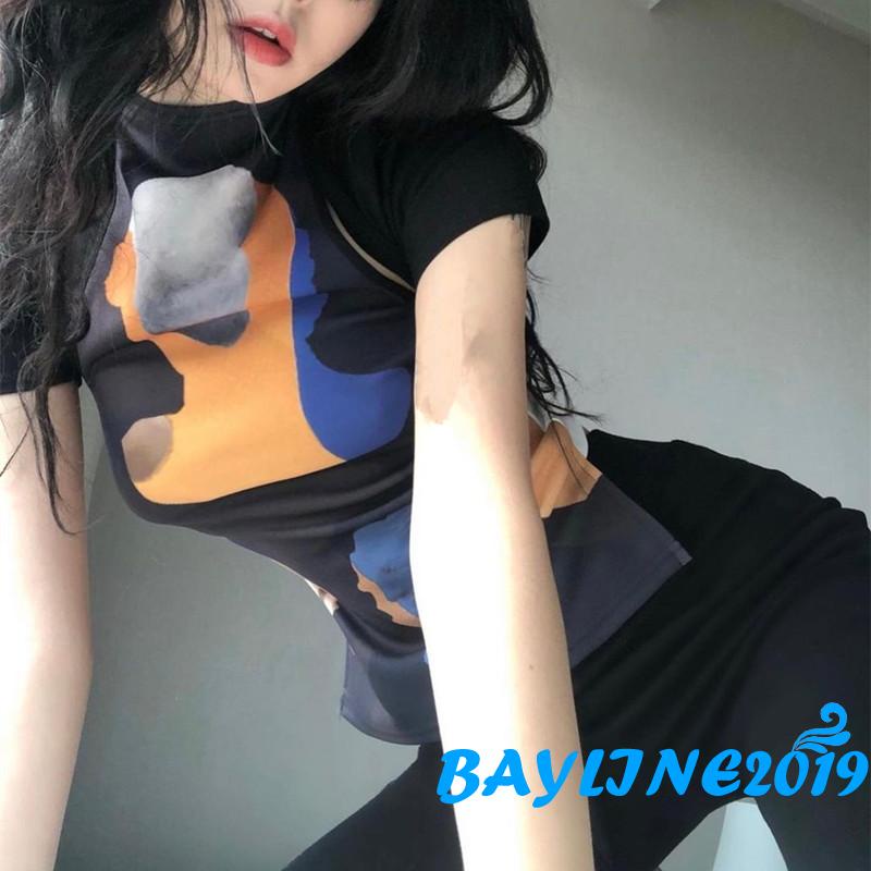 Áo thun tay ngắn cổ tròn thời trang dành cho nữ