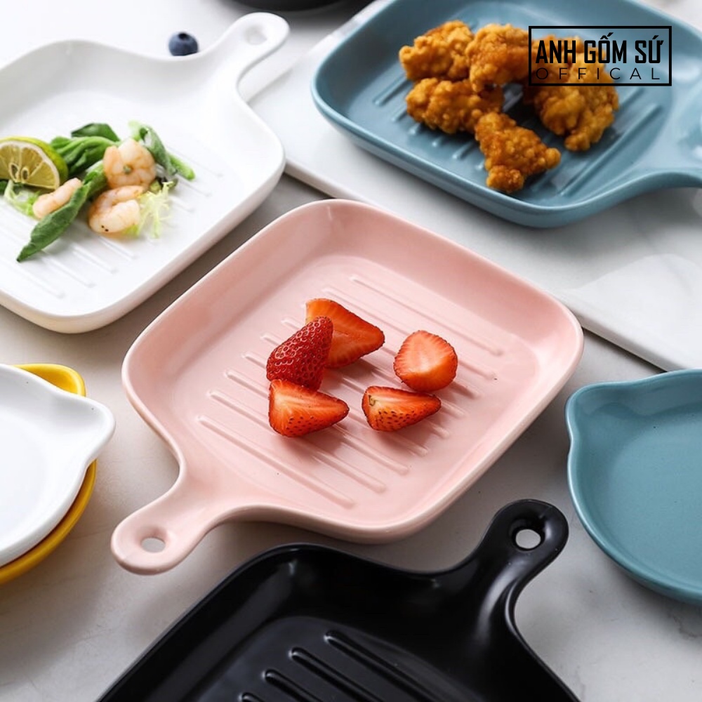 Bộ bát đĩa decor, bát ăn cơm, chén dĩa sứ màu hồng dễ thương cao cấp