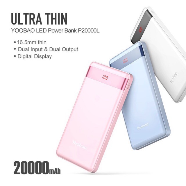 Combo sạc dự phòng Yoobao 20.000mah P20000L