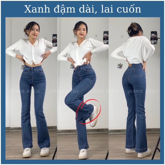 [BEST CHOICE] Quần Jeans Ống Loe Quần Bò Loe Quần Jean Ống Loe Lưng Cao Co Giãn 4 Chiều -KOREA STYLE 2022 (Hàng Mới Về)