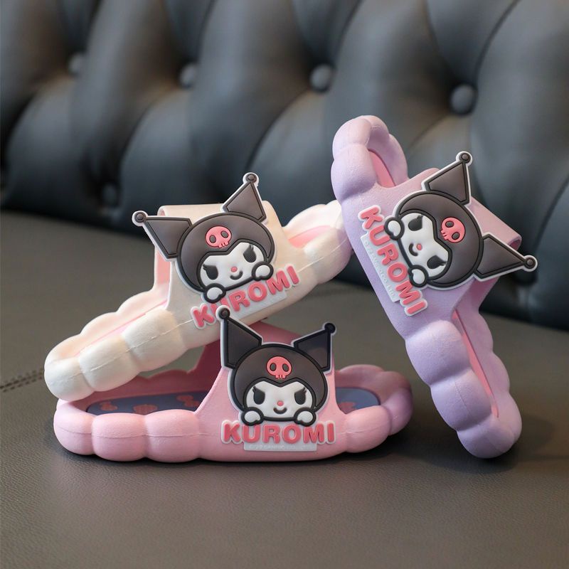 Dép Xỏ Ngón Chống Trượt Thoải Mái In Hoạt Hình Sanrio Kuromi Dễ Thương Thời Trang Mùa Hè Cho Bé Gái