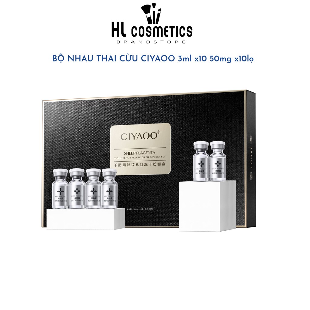 BỘ NHAU THAI CỪU CIYAOO TÁI TẠO DA &amp; BỘT CHỐNG LÃO HÓA DA MẶT 3ml x10 50mg x10lọ QX0011