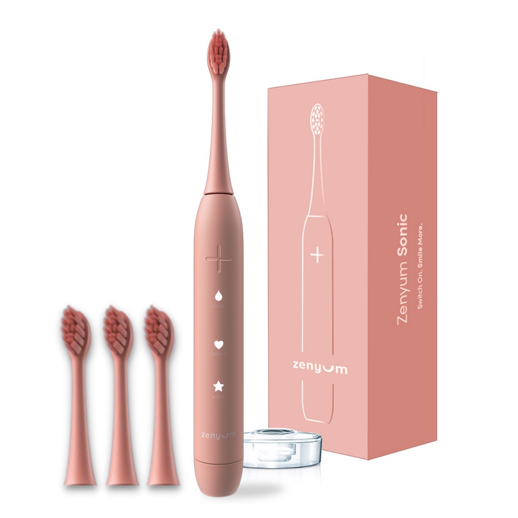 Bộ Bàn Chải Điện Zenyum Sonic + 3 Đầu Thay Thế - Màu Hồng San Hô