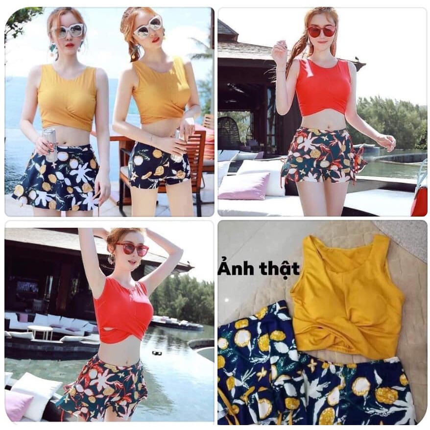 (HÀNG SẴN SLL) BIKINI CHÂN HOA ( SET 3 MÓN) | BigBuy360 - bigbuy360.vn