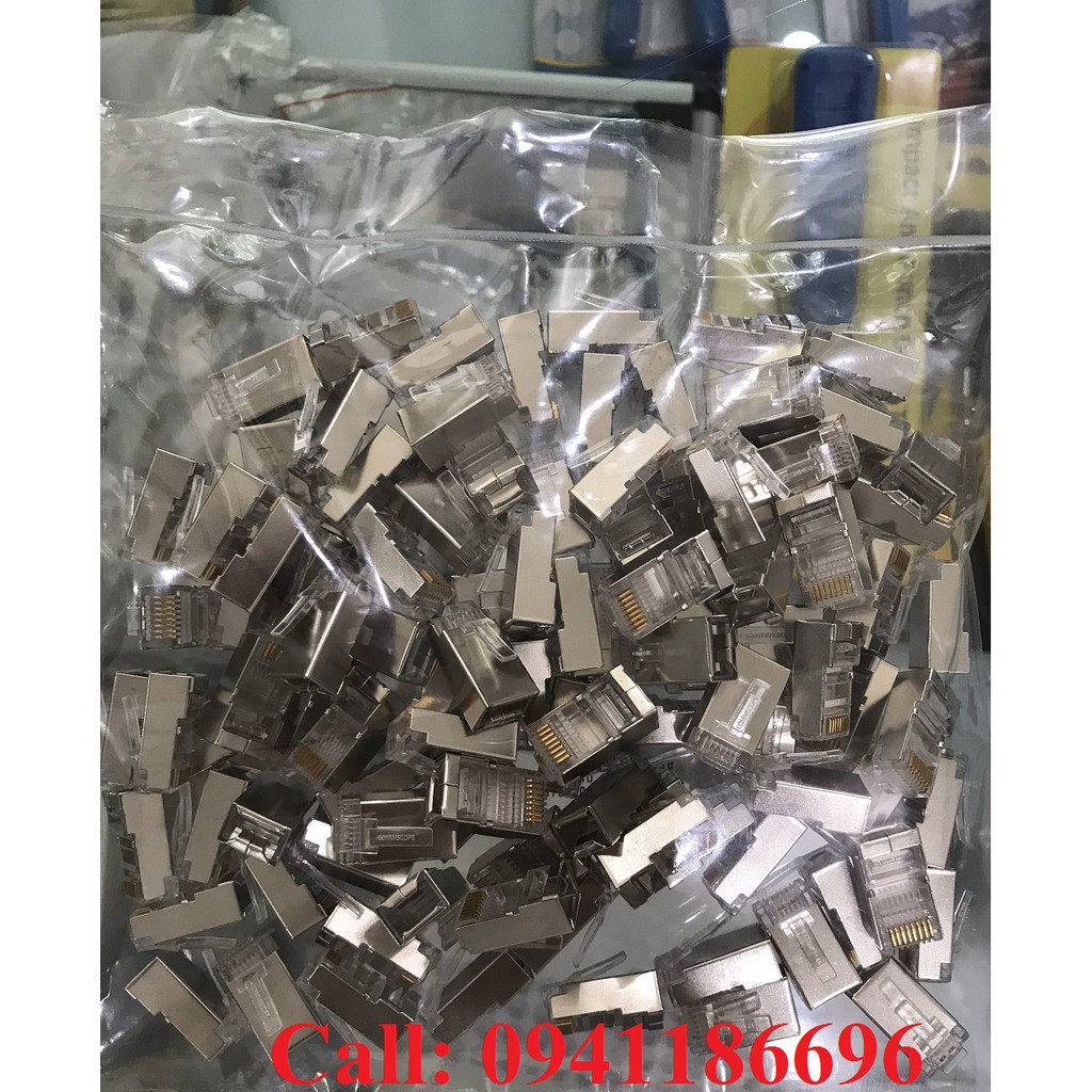 Đầu bấm hạt mạng bọc sắt chống nhiễu FTP RJ45 Cat5/cat6 CommScope