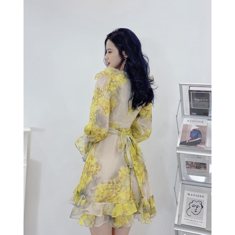 (Mẫu Mới) Mẫu Đầm Hợp Thời Trang  | Đầm Voan Dài Tay Thiết Kế Hoa Văn Xinh Xắn Mẫu Y Hình UP h.h.p