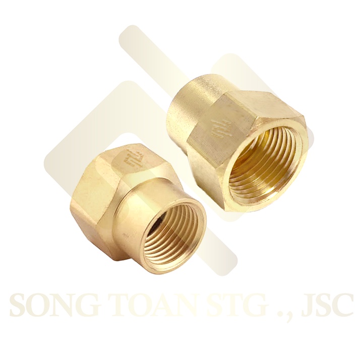 [MĂNG SÔNG THU] Khớp nối hai ren trong lệch dân dụng BSP hệ G bằng đồng (Brass pipe fitting socket - reducing coupling)