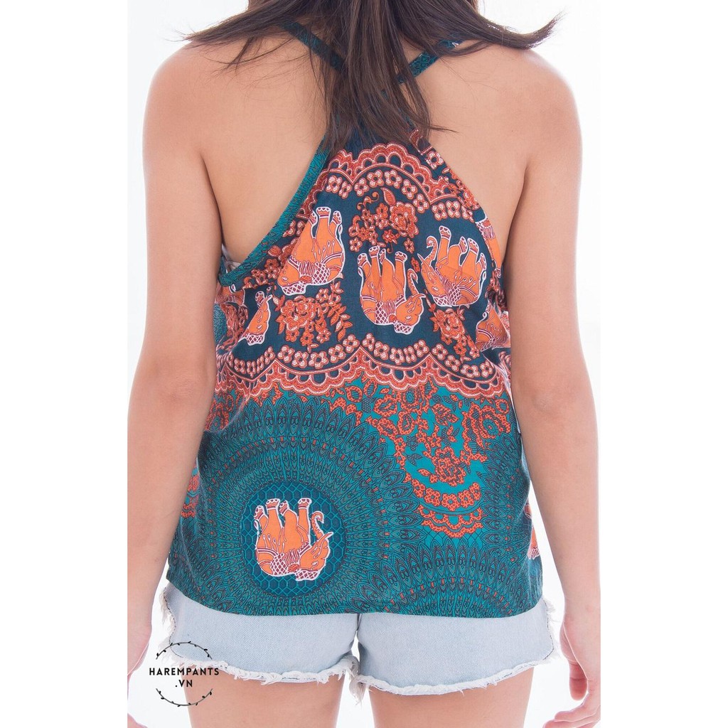 Hàng Thái - Áo hai dây Harem Pants Honey Hive Elephant Top Dolphin (màu xanh) - Freesize