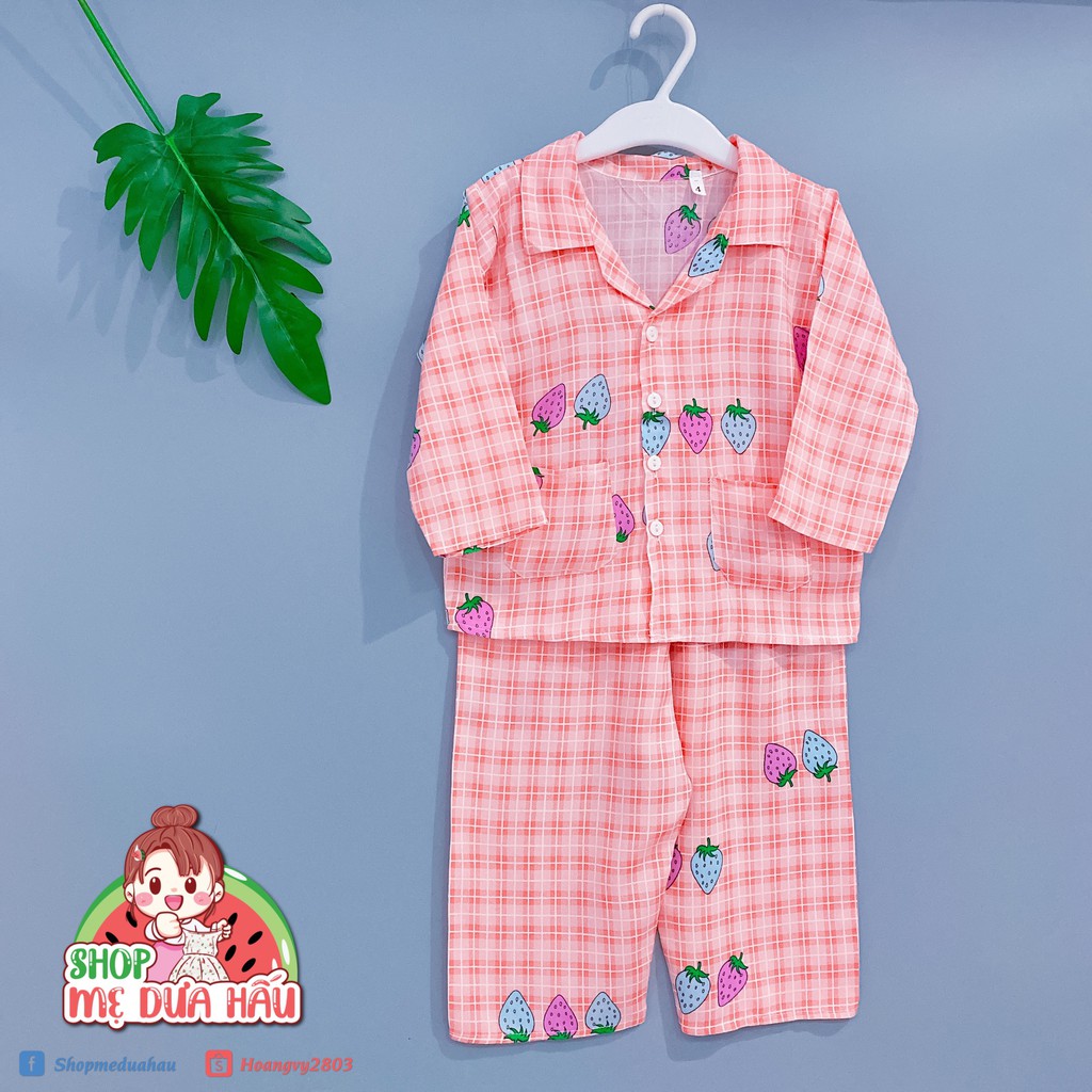 Bộ tole lanh Pyjama siêu xinh dài tay bé gái - Được chọn mẫu (Link 2)