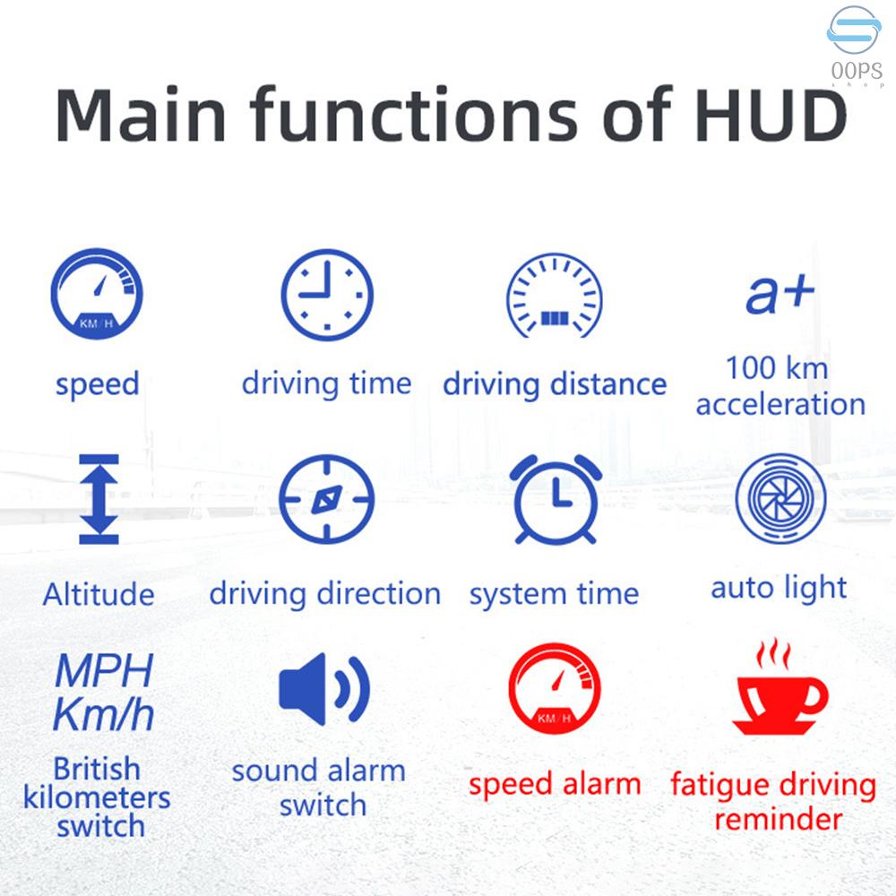 Đồng hồ cảnh báo tốc độ kỹ thuật số có màn hình hiển thị HUD GPS cho xe ô tô