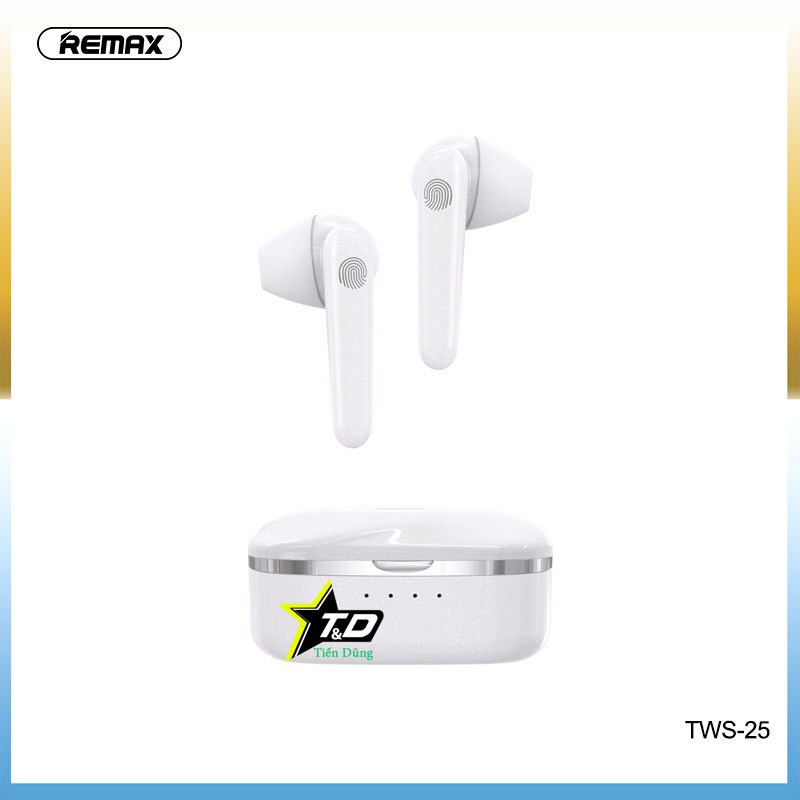 Tai nghe Bluetooth Remax TWS-25 dòng cảm ứng có đốc sạc dung lượng 3000mAh - Tai nghe TWS-25 có hộp đựng bằng kim loại