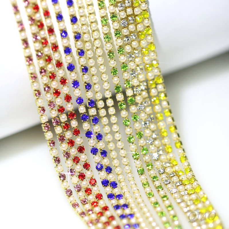 2yard SS6 / 2mm Dây Chuỗi Hạt Ngọc Trai ABS Dùng Làm Đồ Trang Sức Thủ Công