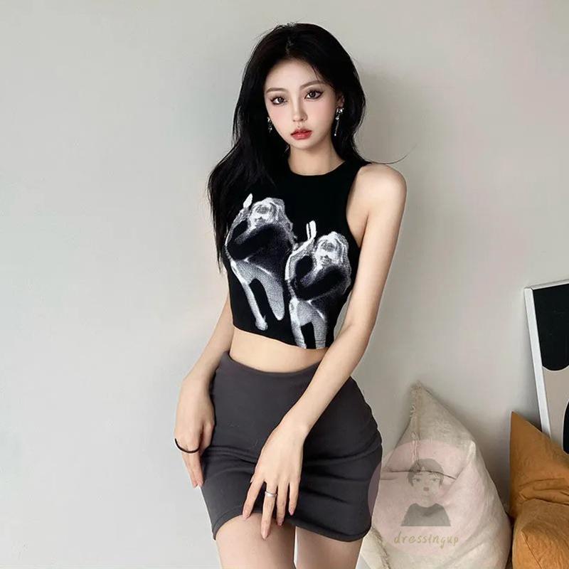 Áo Thun Tanktop Không Tay In Họa Tiết Graffiti Thời Trang Mùa Hè Dành Cho Nữ